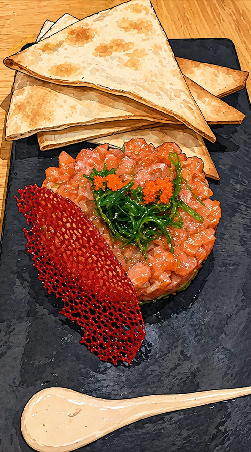 carne de pescado cruda y fresca de sashimi