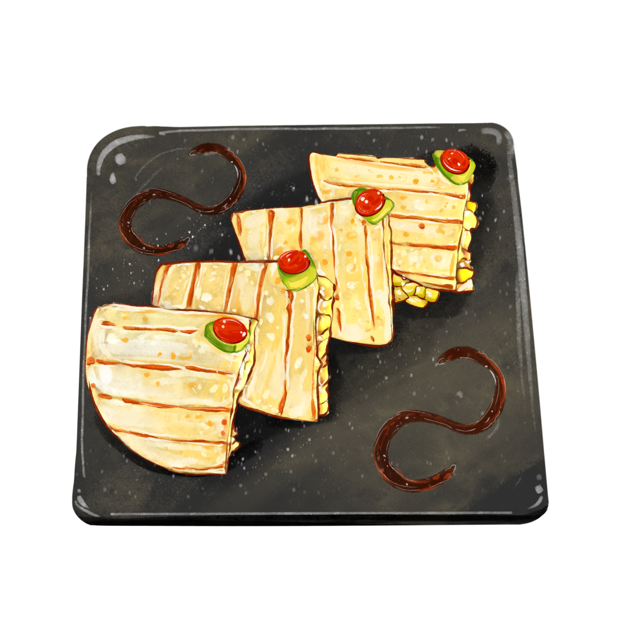 Quesadillas con jalapeño y aguacate