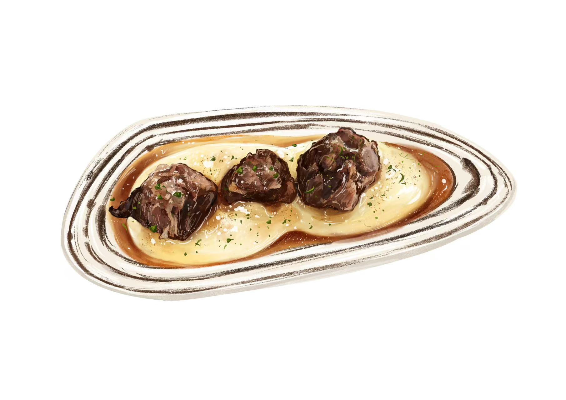 Carrillada de ibérico encebollada al P. Ximenez