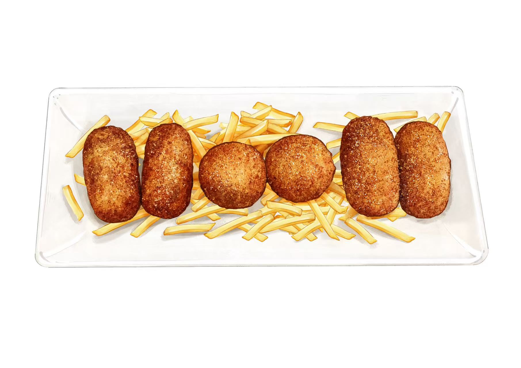 Croquetas mix (2 Langostino, 2 pollo, 2 Jamón Ibérico)